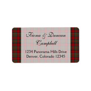 Scottish Royal Stuart Tartan Return Address Label