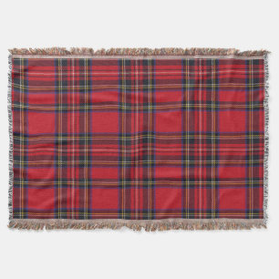 Scottish Royal Stuart Tartan Throw Blanket