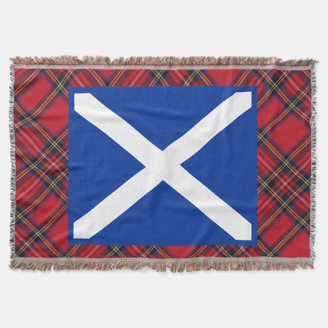 Scottish Saltire Flag of Scotland Throw Blanket (Front)