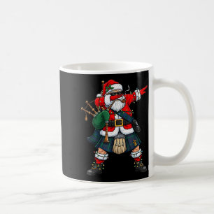 Scottish Santa Bagpes Dabbing Christmas Funny Holi Coffee Mug
