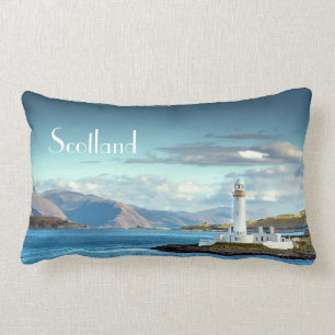 Scottish Scenic Lighthouse View Oban Port Lumbar Cushion