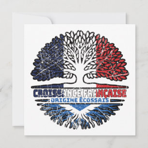 Scottish Scotland French France Tree Roots Flag Card