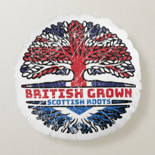 Scottish Scotland Uk United Kingdom British Tree Round Cushion