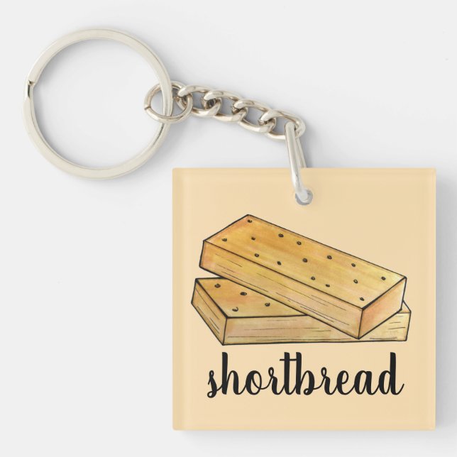 Scottish Shortbread Tea Biscuits UK British Food Key Ring (Front)