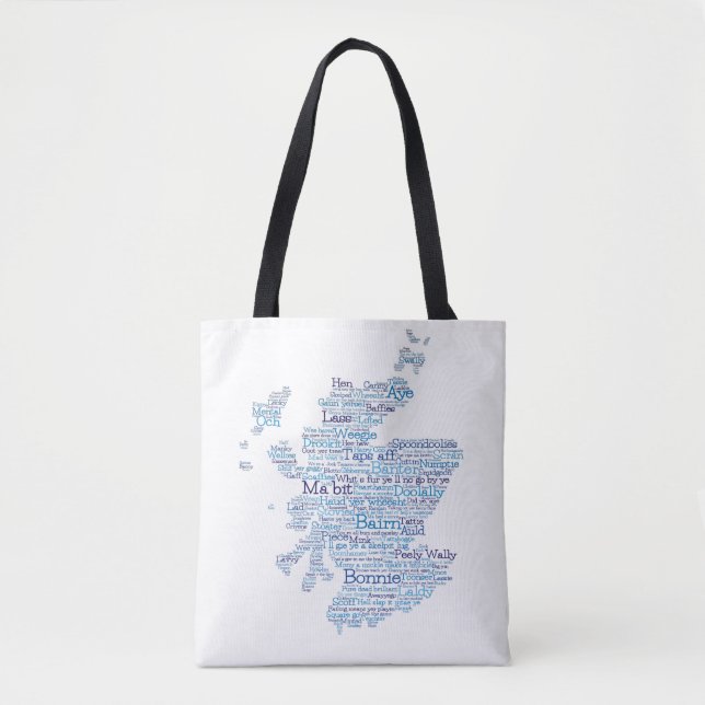 Scottish Slang Word Map Tote Bag (Front)