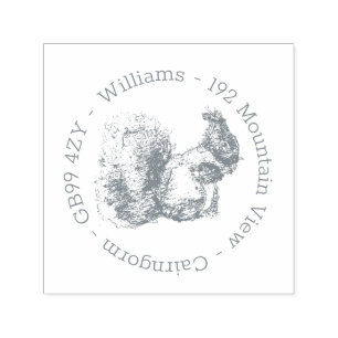 Scottish Squirrel Return Address Self-inking Stamp