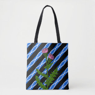 Scottish stripes flag tote bag