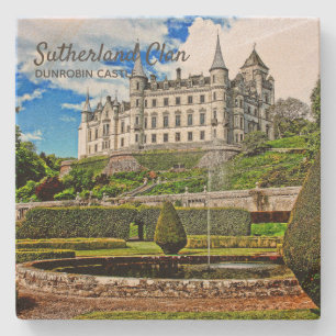 Scottish Sutherland Clan's Dunrobin Castle Stone Coaster