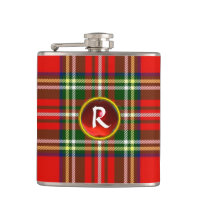 SCOTTISH TARTAN AND RED RUBY GEM STONE MONOGRAM