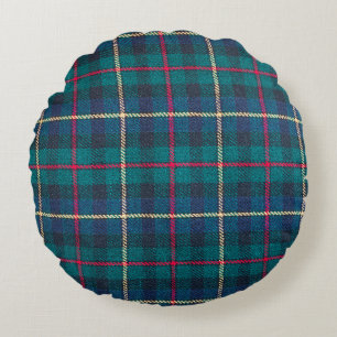 Scottish tartan background a checked plaid weave p round cushion