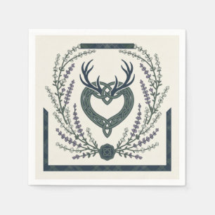 Scottish Tartan Celtic Stag Lavender Napkin