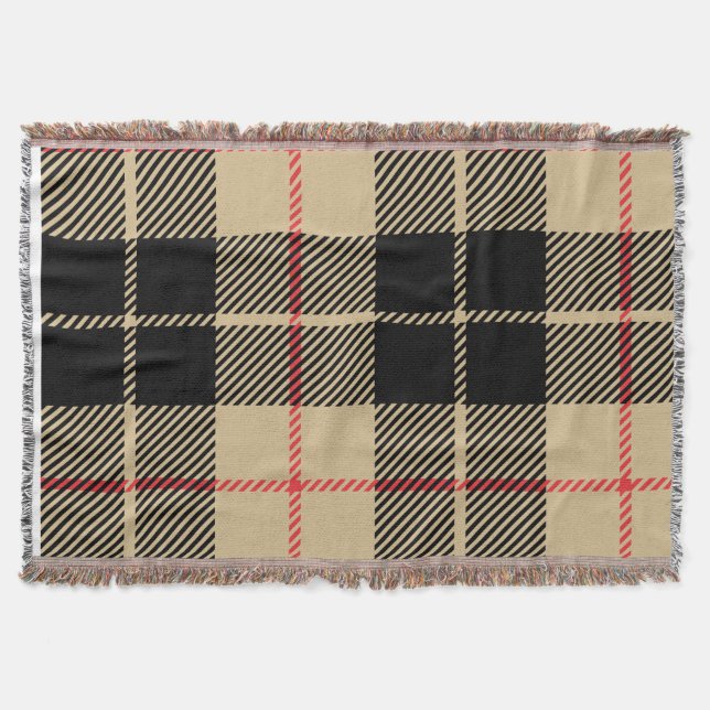  Scottish Tartan Chequered Plaid Pattern  Throw Blanket (Front)
