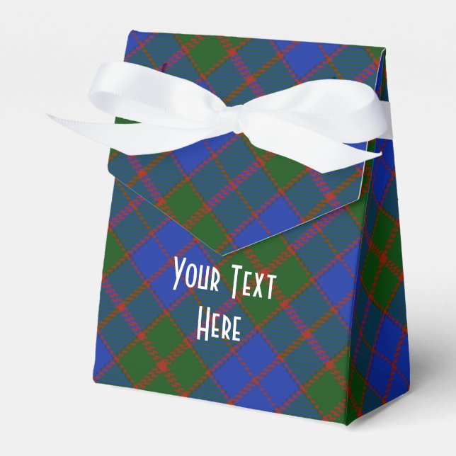 Scottish Tartan Clan Paid Pattern Personalised Favour Box (Front Side)