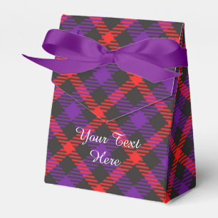 Scottish Tartan Clan Paid Purple Orange Patterned Favour Box