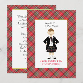 Scottish Tartan Clan Plaid Personalised Party Invitation