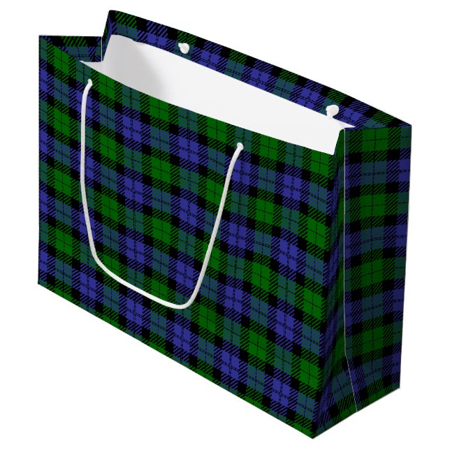 Scottish tartan large gift bag (Front Angled)