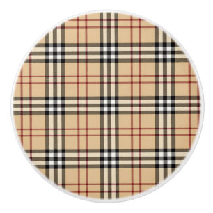 Scottish Tartan Pattern Ceramic Knob