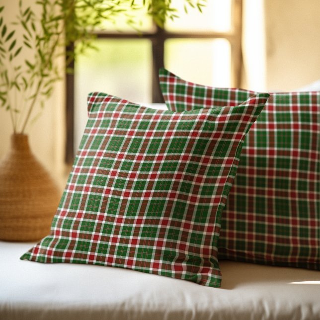 Scottish Tartan Pattern Christmas Colors Cushion (Creator Uploaded)