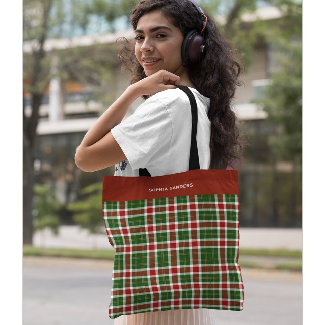 Scottish Tartan Pattern Christmas Tote Bag (Creator Uploaded)