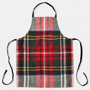 Scottish tartan pattern. Red and white wool plaid  Apron