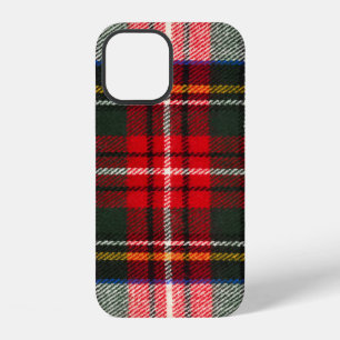 Scottish tartan pattern. Red and white wool plaid iPhone 12 Case