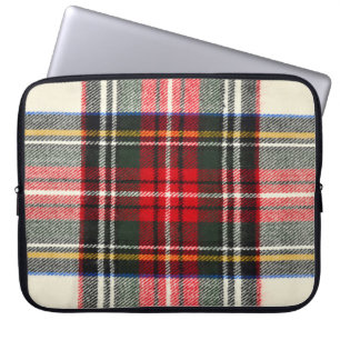 Scottish tartan pattern. Red and white wool plaid Laptop Sleeve