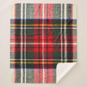 Scottish tartan pattern. Red and white wool plaid Sherpa Blanket