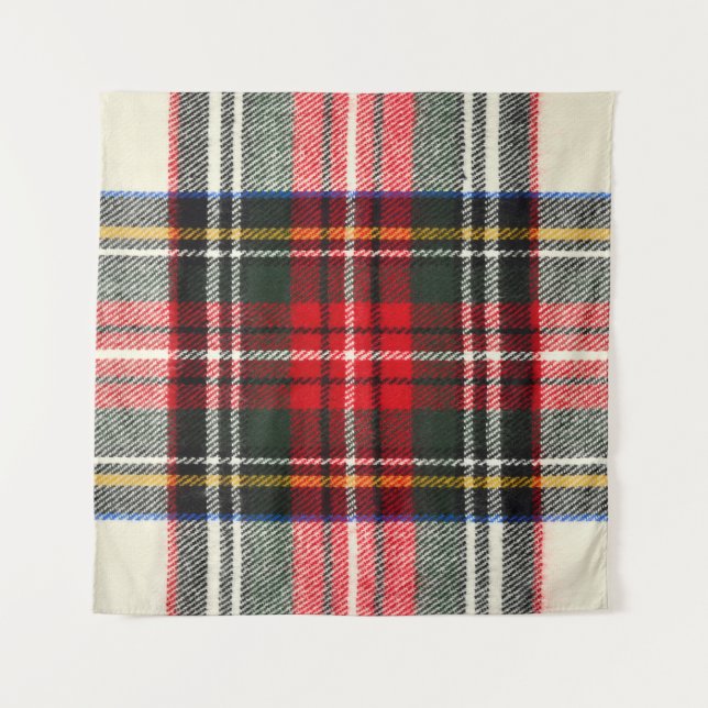 Scottish tartan pattern. Red and white wool plaid  Tapestry (Front)