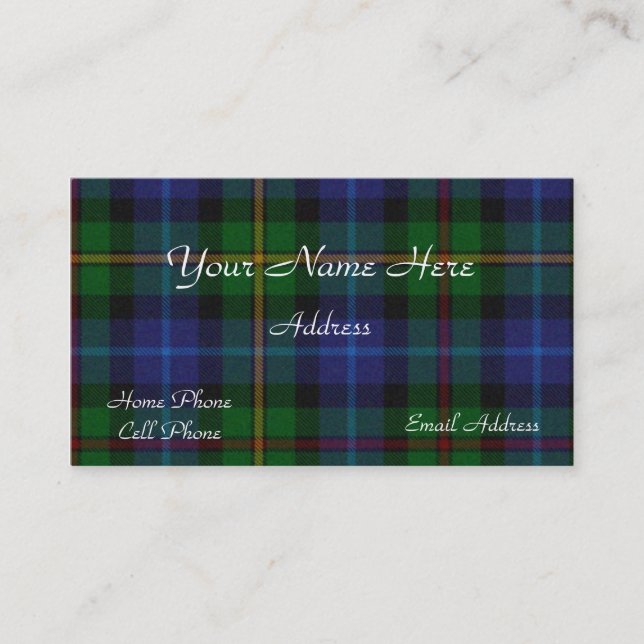 Scottish Tartan Plaid Business Card (Front)