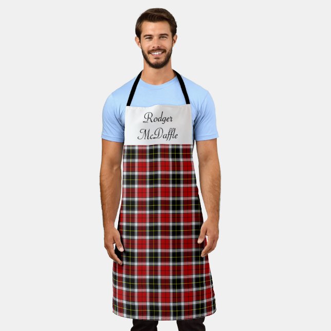 Scottish Tartan Red And Black Pattern Apron (Worn)