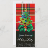 SCOTTISH TARTAN ,RED GREEN BOWS AND CHRISTMAS TREE