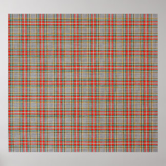 Scottish tartan: red-green-yellow pattern. poster