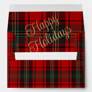Scottish Tartan Red Heritage Pattern Holiday Card Envelope