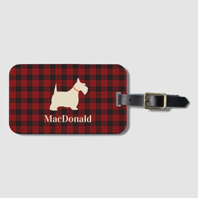 Scottish Tartan Scotty | Luggage Tag (Front Horizontal)