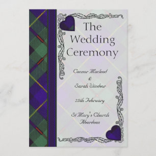 Scottish Tartan Wedding program Macleod of Harris Programme