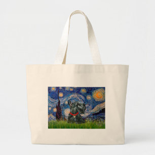 Scottish Terrier 12c -Starry Night Large Tote Bag