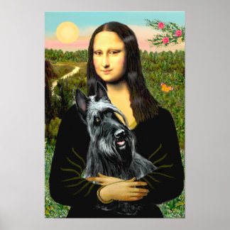 Scottish Terrier 3 - Mona Lisa Poster