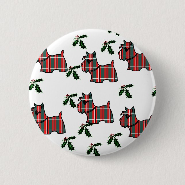 SCOTTISH TERRIER 6 CM ROUND BADGE (Front)