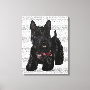 Scottish Terrier and Bow Canvas Print
