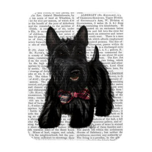 Scottish Terrier and Bow Magnet