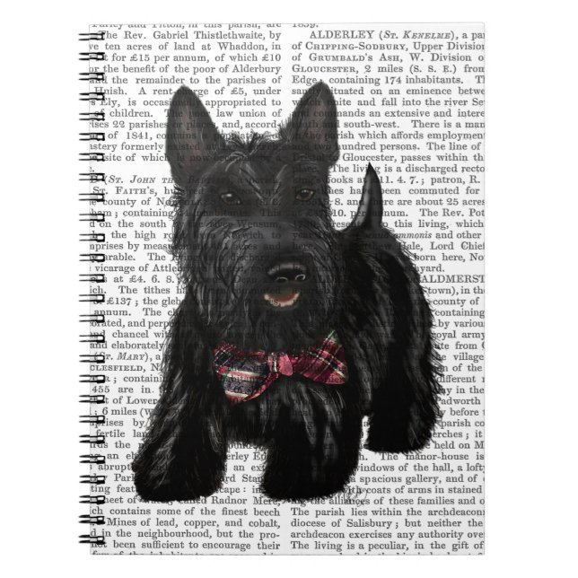 Scottish Terrier and Bow Notebook (Front)