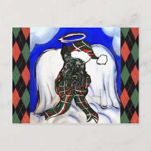 Scottish terrier angel postcard