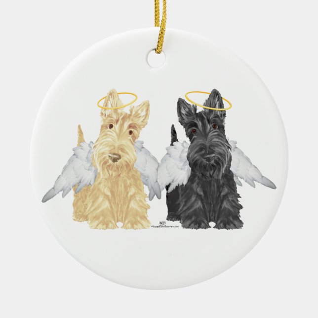 Scottish Terrier Angels Ceramic Tree Decoration (Front)