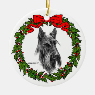 Scottish Terrier Art by Glenda S. Harlan Ceramic Tree Decoration