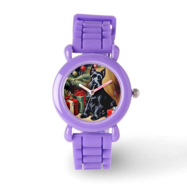 Scottish Terrier at Christmas Watch (Front)