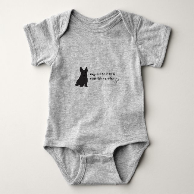 scottish terrier baby bodysuit (Front)