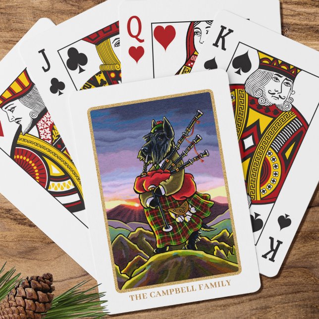 Scottish Terrier Bagpipes Christmas Custom Playing Cards (Creator Uploaded)