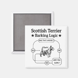 Scottish Terrier Barking Logic Funny Dog Sarcastic Magnet