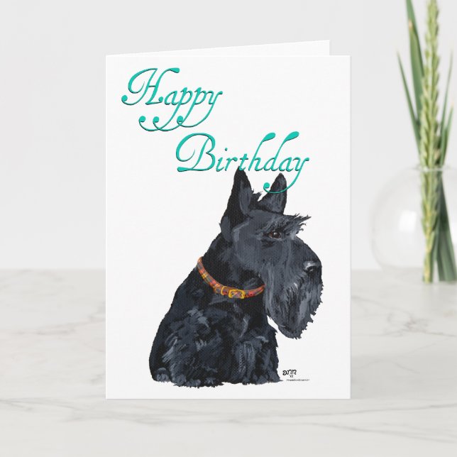 Scottish Terrier Birthday Card (Front)