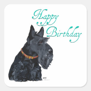 Scottish Terrier Birthday Square Sticker